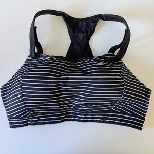 Brooks Moving Comfort Juno Sports Bra – Black & White Striped Size 34D